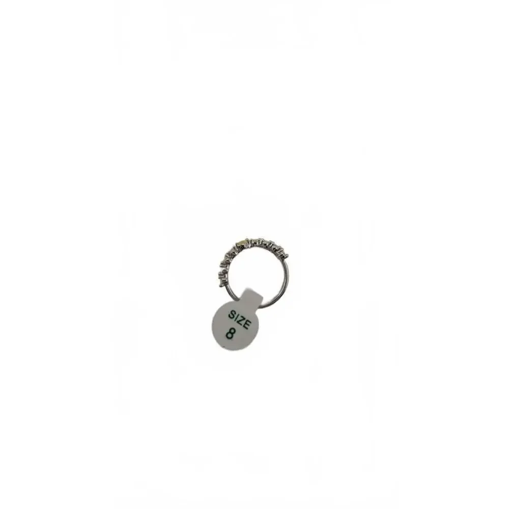 Elegant Women's Ring with Yellow and Clear Stones Size 8